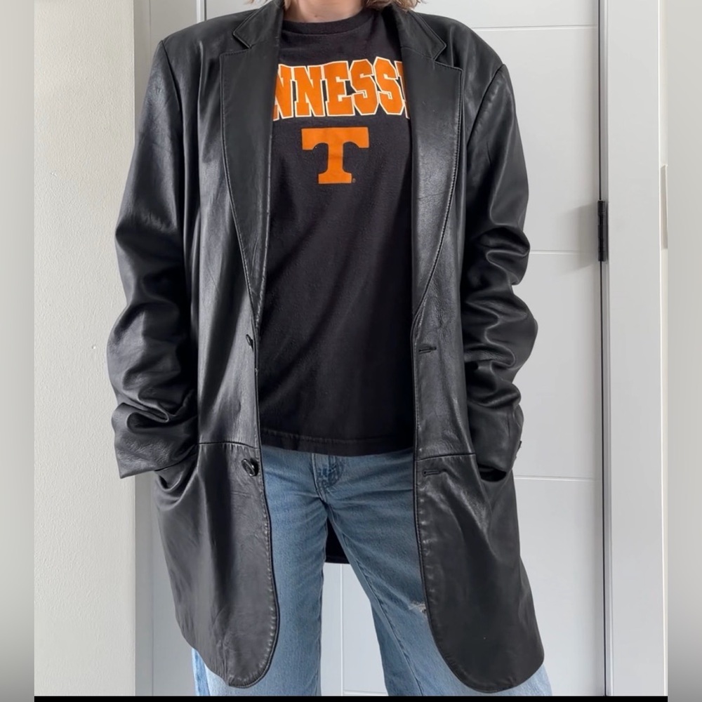 Danier Charcoal Leather coat